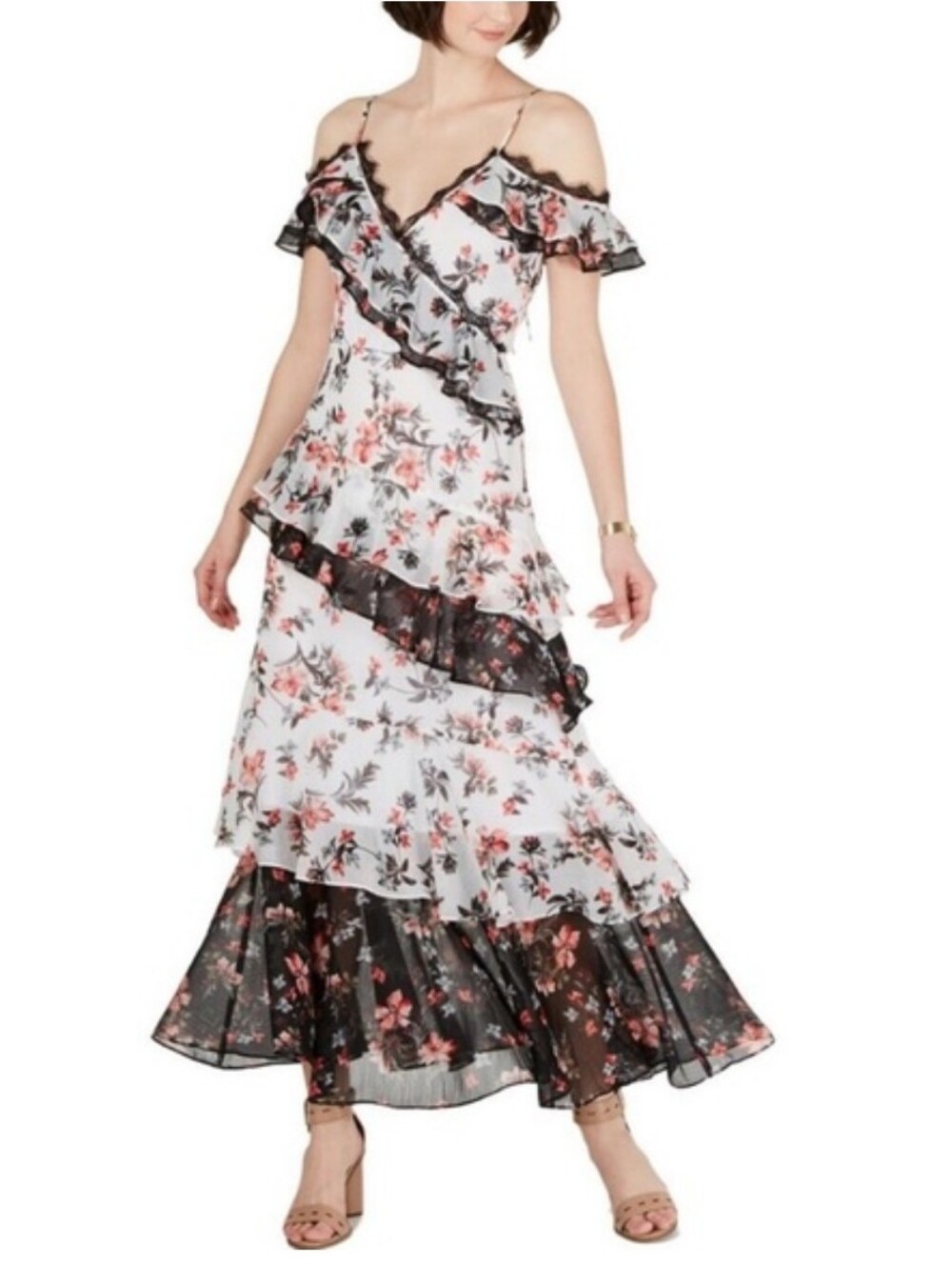 Avec Les Filles Goth Fairy Ruffle Tiered Dress Size 8